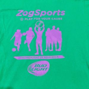 Bud Light Zog Sports NYC Highlight Sports Green Cotton Tee Shirt
